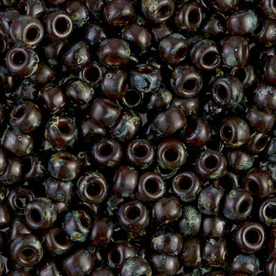 Picasso Garnet Transparent Miyuki Seed Beads 6/0