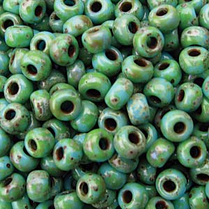 Picasso Seafoam Green Matte Miyuki Seed Beads 6/0
