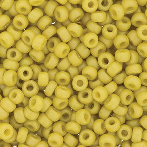 Frosted Opaque Glaze Rainbow Yellow Miyuki Seed Beads 6/0