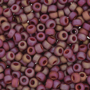 Frosted Opaque Glaze Rainbow Dark Red Miyuki Seed Beads 6/0