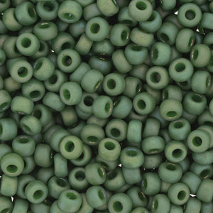 Frosted Opaque Glaze Rainbow Shamrock Green Miyuki Seed Beads 6/0