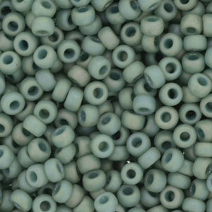 Frosted Opaque Glaze Rainbow Celadon Green Miyuki Seed Beads 6/0