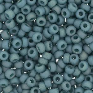 Frosted Opaque Glaze Rainbow Peacock Blue Miyuki Seed Beads 6/0