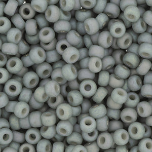 Frosted Opaque Glaze Rainbow Cadet Gray Miyuki Seed Beads 6/0