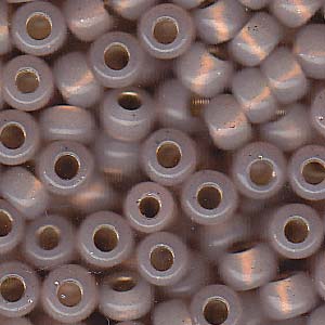 Dyed Smoky Light Rose Silver-Lined Alabaster Miyuki Seed Beads 6/0