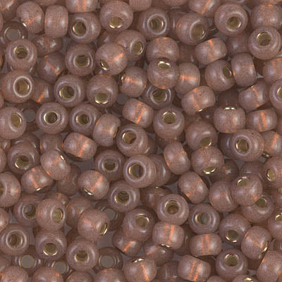Dyed Rose Bronze Silver-Lined Alabaster Miyuki Seed Beads 6/0
