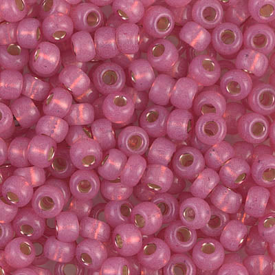 Dyed Dark Rose Silver-Lined Alabaster Miyuki Seed Beads 6/0