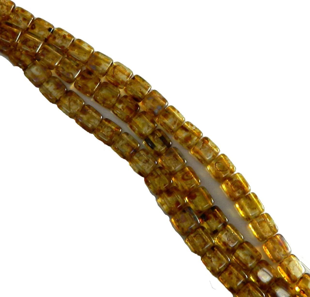 Tile 2-Hole Picasso Crystal