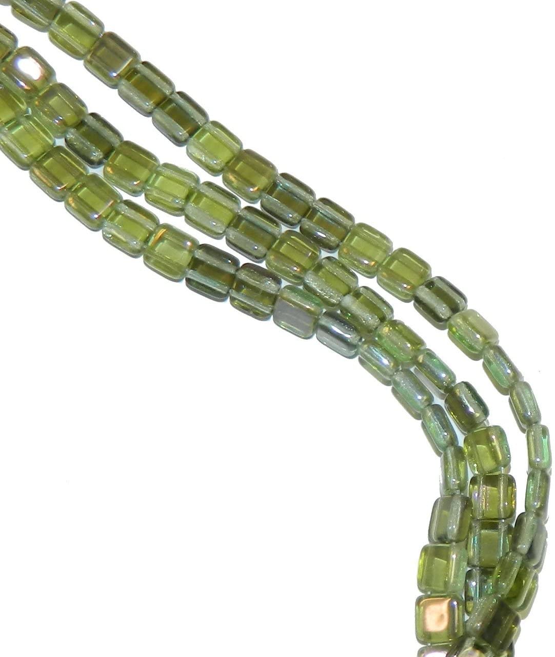 Tile 2-Hole Twilight Peridot