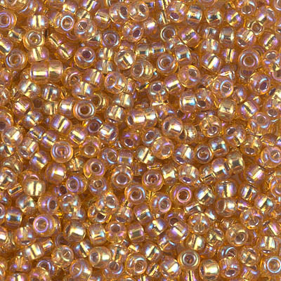Silver-Lined Dark Gold AB Miyuki Seed Beads 8/0