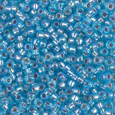 Silver-Lined Aqua AB Miyuki Seed Beads 8/0