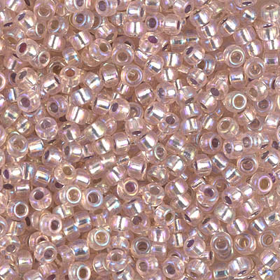 Silver-Lined Light Blush AB Miyuki Seed Beads 8/0