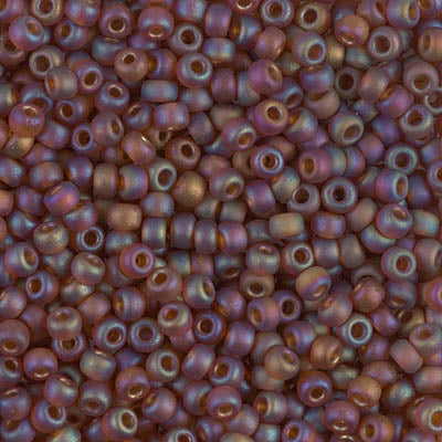 Matte Transparent Dark Topaz AB Miyuki Seed Beads 8/0
