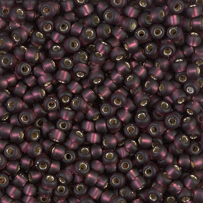 Matte Silver-Lined Dark Smoky Amethyst Miyuki Seed Beads 8/0