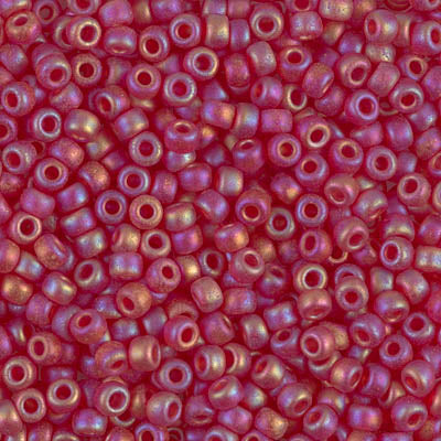 Matte Transparent Ruby AB Miyuki Seed Beads 8/0