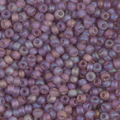 Matte Transparent Smoky Amethyst AB Miyuki Seed Beads 8/0