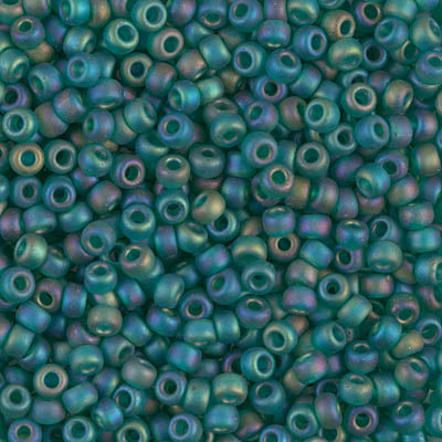 Matte Transparent Emerald AB Miyuki Seed Beads 8/0
