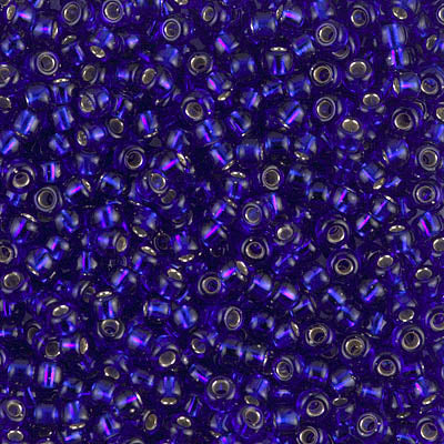 Silver-Lined Cobalt Miyuki Seed Beads 8/0