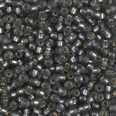 Matte Silver-Lined Grey Miyuki Seed Beads 8/0