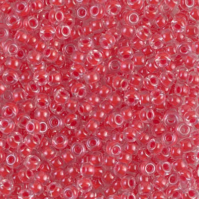 Dark Coral Lined Crystal Miyuki Seed Beads 8/0