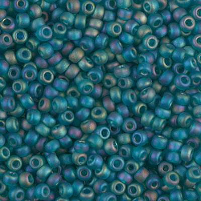 Matte Transparent Teal AB Miyuki Seed Beads 8/0