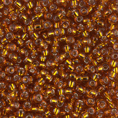Silver-Lined Transparent Topaz Miyuki Seed Beads 8/0