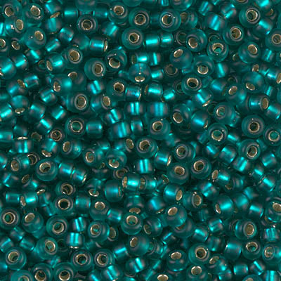 Matte Silver-Lined Teal Miyuki Seed Beads 8/0