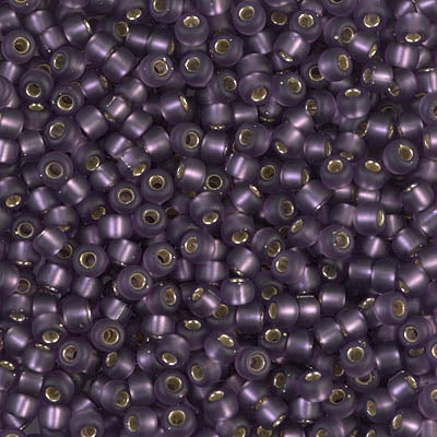 Matte Silver-Lined Amethyst Miyuki Seed Beads 8/0