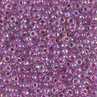 Lined Magenta AB Miyuki Seed Beads 8/0