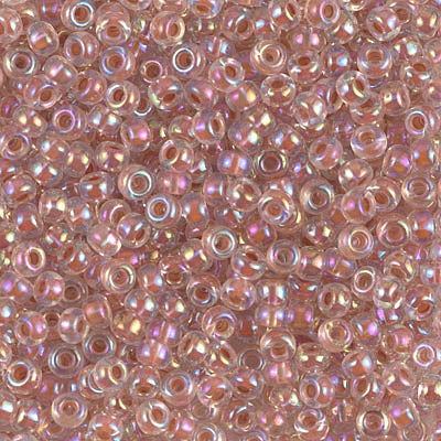 Dark Peach Lined Crystal AB Miyuki Seed Beads 8/0