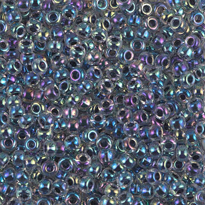 Noir Lined Crystal AB Miyuki Seed Beads 8/0