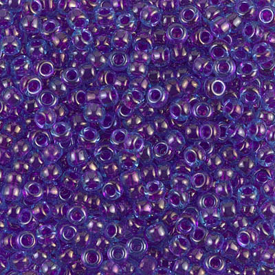 Fuchsia Lined Aqua Miyuki Seed Beads 8/0