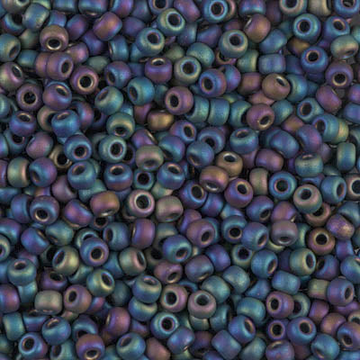 Matte Black AB Miyuki Seed Beads 8/0
