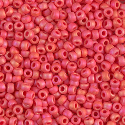 Matte Opaque Vermillion Miyuki Seed Beads 8/0