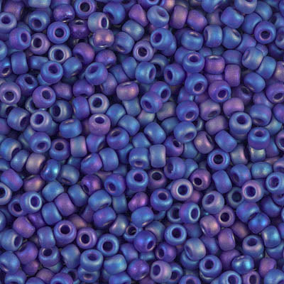 Matte Opaque Cobalt AB Miyuki Seed Beads 8/0