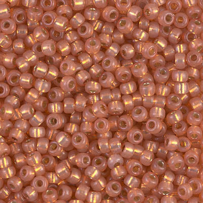 Duracoat Silver-Lined Rose Gold Miyuki Seed Beads 8/0