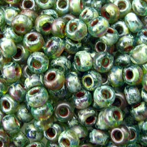 Picasso Olivine Transparent Miyuki Seed Beads 8/0