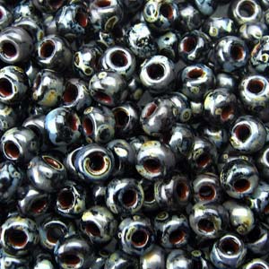 Picasso Smokey Black Matte Miyuki Seed Beads 6/0