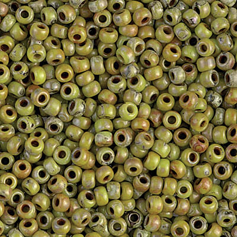 Picasso Chartreuse Matte Miyuki Seed Beads 8/0