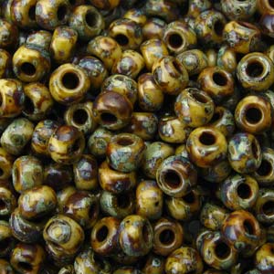 Picasso Brown Tan Matte Miyuki Seed Beads 6/0