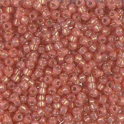 Dyed Dark Peach Silver-Lined Alabaster Miyuki Seed Beads 8/0