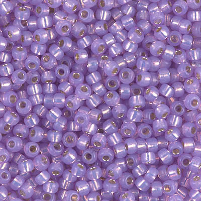 Dyed Lilac Silver-Lined Alabaster Miyuki Seed Beads 8/0