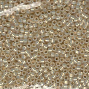 Dyed Cream Silver-Lined Alabaster Miyuki Seed Beads 6/0