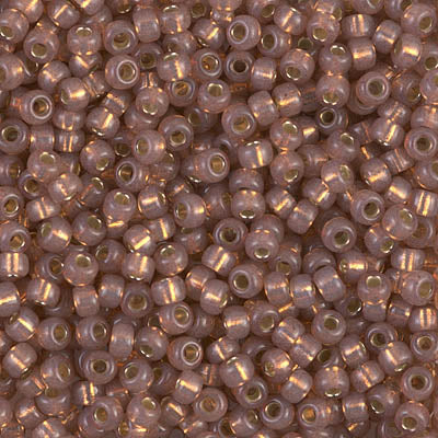 Dyed Rose Bronze Silver-Lined Alabaster Miyuki Seed Beads 8/0