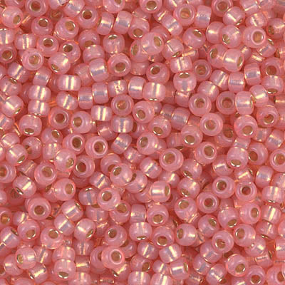 Dyed Salmon Silver-Lined Alabaster Miyuki Seed Beads 8/0