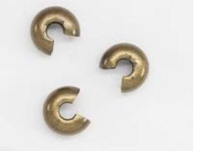 Crimp Cover Antique Brass Plate 3mm