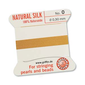 Griffin Natural Silk Bead Cord - Amber