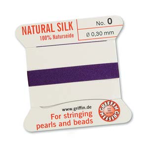 Griffin Natural Silk Bead Cord - Amethyst