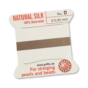 Griffin Natural Silk Bead Cord - Beige