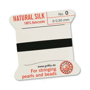 Griffin Natural Silk Bead Cord - Black